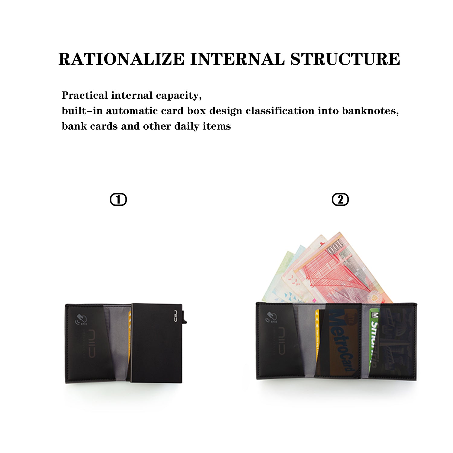 Dompet Mini Kulit Vegan NIID Slide II Abu-abu 