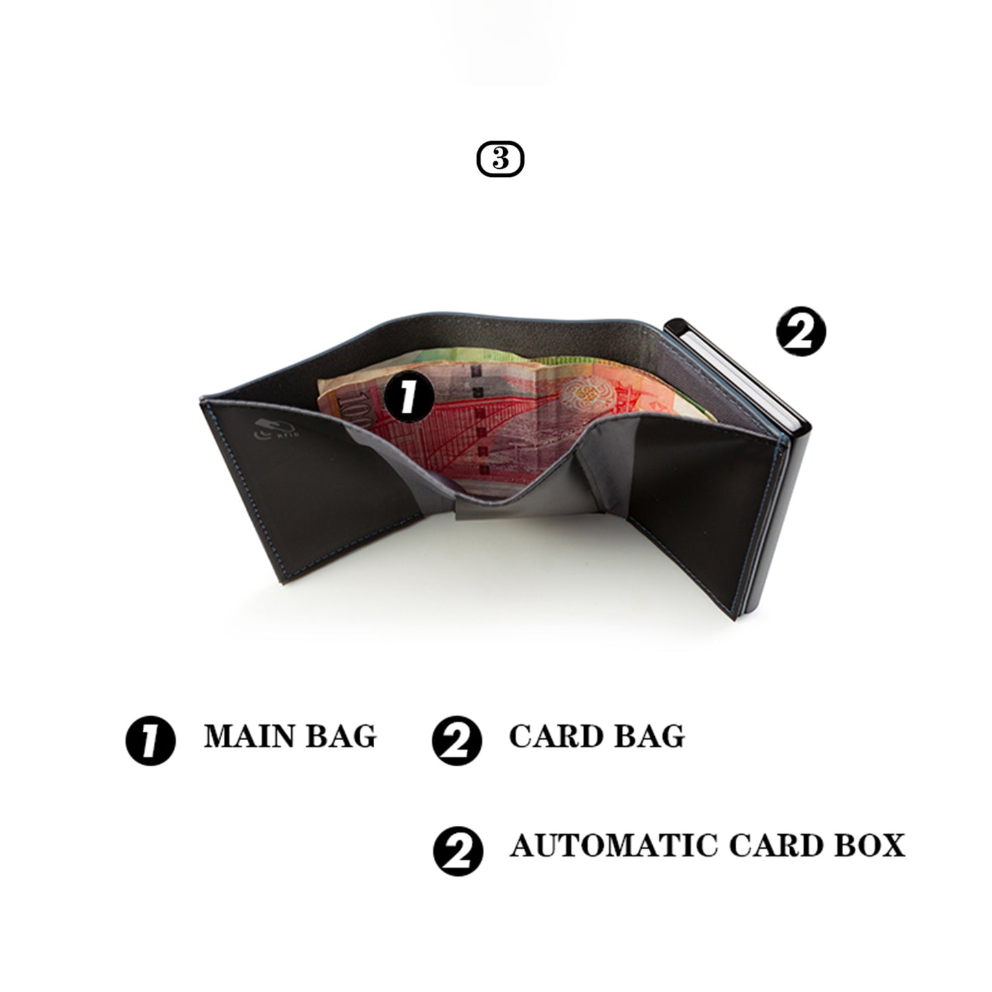 NIID Slide II Vegan Leather Mini Wallet Black