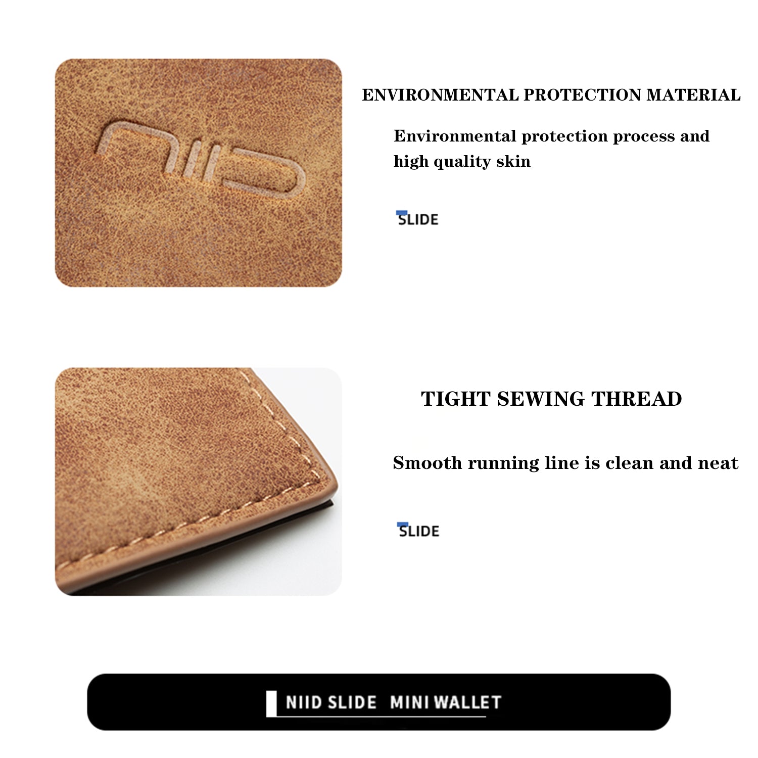 Dompet Mini Kulit Vegan NIID Slide II Abu-abu 